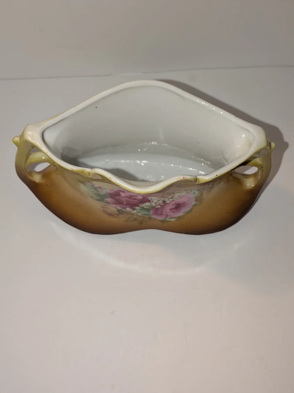 Antique Austrian Porcelain Pillow Vase from Circa 1890-1920 Double Handled